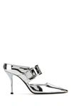 Alexander Mcqueen Women Silver Leather Punk Pumps In Silver