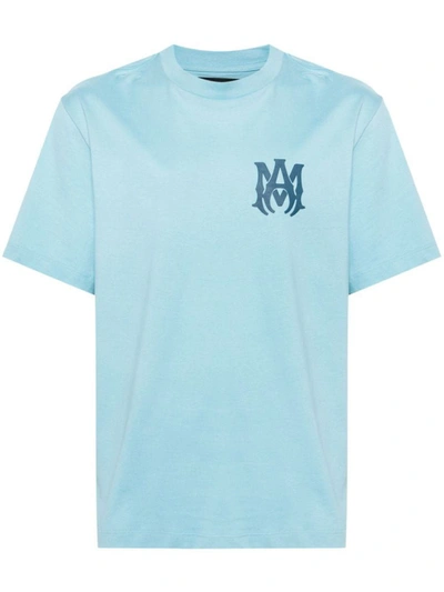 Amiri Logo-print Cotton T-shirt In Airblue