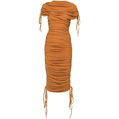 Andrea Iyamah Ratu Mesh Maxi Dress In Orange