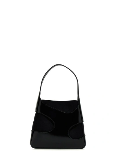 Ferragamo Cut-out Leather Shoulder Bag In Black
