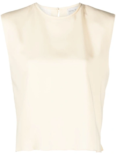 Forte Forte Boxy Top In Stretch Crepe Cady In White