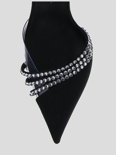 Giuseppe Zanotti Crystal-embellished Satin And Pvc Slingback Pumps In Black