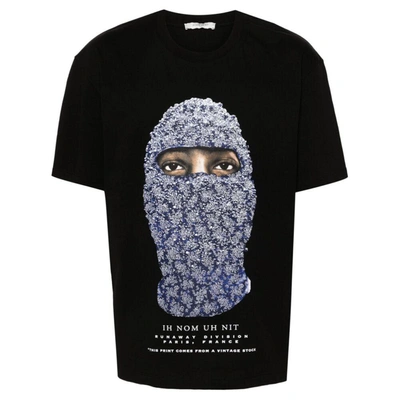 Ih Nom Uh Nit Face-print Cotton T-shirt In Black