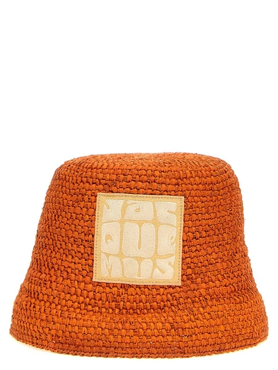 Jacquemus Le Bob Ficiu Bucket Hat In Orange