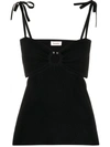 Nanushka Top Savera In Misto Viscosa Stretch Nera  Donna In Black