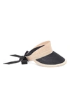 Eugenia Kim Ricky Grosgrain-trimmed Hemp Visor In Natural/ Black