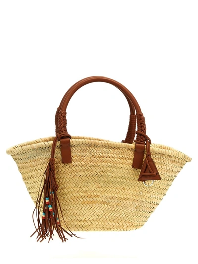 Alanui Icon Palm Leaf Big Hand Bags Multicolor In Brown