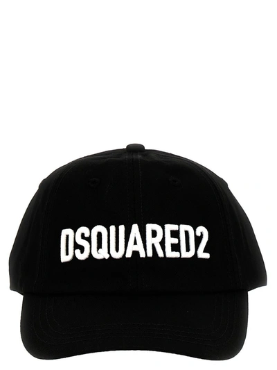 Dsquared2 Logo Embroidery Cap In White/black