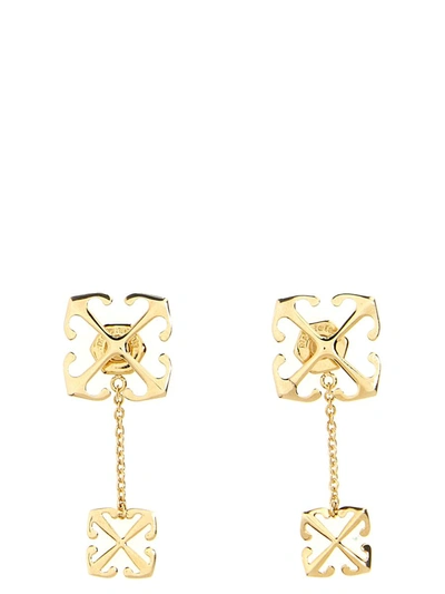 Off-white 'double Arrow' Earrings In Gold