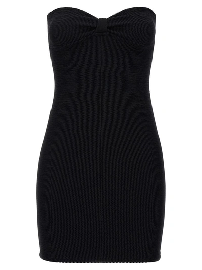 Reina Olga 'tigress Bow Detail Strapless Mini Dress' In Black