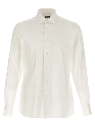 Zegna Stretch Cotton Shirt In White