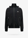 Palm Angels Nylon Blend Windbreaker With Ribbed Cuffs And Stand Collar In Black
