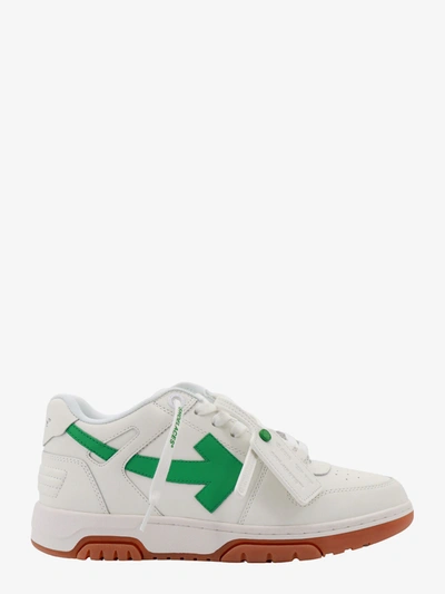 Off-white Out Of Office Leather Trainers In Green