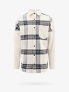 Palm Angels Logo Print Check Overshirt In White
