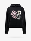 Karl Lagerfeld Organic Cotton Sweatshirt With Iconic Embroidery On The Front In Black