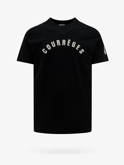 Courrèges Logo-print Mesh T-shirt In Black