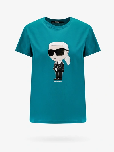 Karl Lagerfeld Ikonik Karl 印花棉t恤 In Green