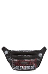 BALENCIAGA EXPLORER GRAFFITI LOGO CANVAS BELT BAG