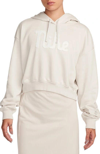 Nike Women's  Sportswear Club Fleece Oversized Cropped Hoodie In Grey