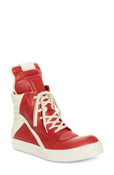 Rick Owens Geobasket High Top Sneaker In Clay Milk