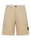 STONE ISLAND CARGO BERMUDA SHORTS WITH LOGO PATCH AND POCKETS
