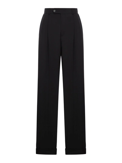 Sportmax Wounded Wool Trousers In Black