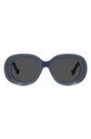 Loewe Women's Chunky Anagram 49mm Oval Sunglasses In Violet/smoke