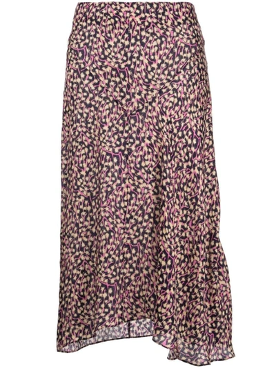 Isabel Marant Lisanne Floral-print Skirt In Faded Night