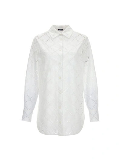 Kiton Openwork Cotton Shirt In White