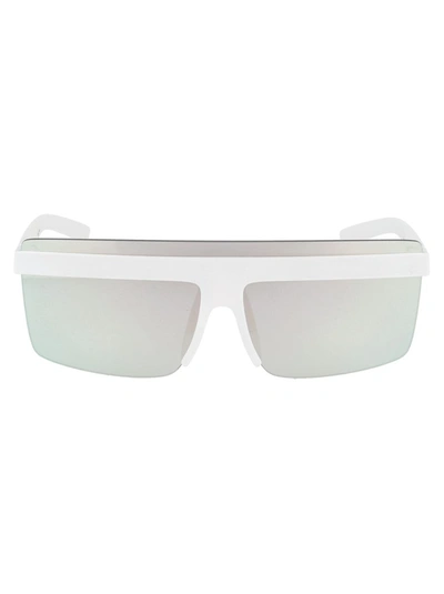 Mykita Sunglasses In 329 Md29 White | Silver Flash Mm1 Shield