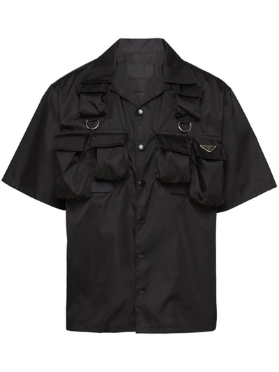 Prada Triangle-plaque Cargo Shirt In Green