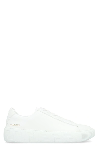 Versace White Leather Sneakers