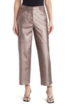 KOBI HALPERIN METALLIC FAUX LEATHER CARGO PANTS