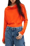 Allsaints Ridley Cropped Wool Sweater In Orange