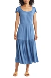 LOVEAPPELLA TIE BACK TIERED MAXI DRESS
