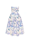 MILLA STRAPLESS MIDI DRESS WITH BIRD AND FLOWER PRINT, GARDEN OF EDEN