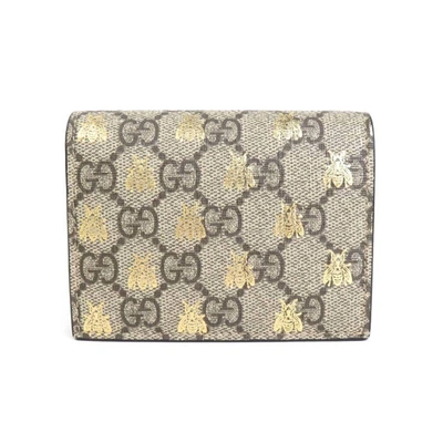 Gucci Portefeuille Animalier Brown Canvas Wallet  ()