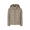 Valentino Down Jacket In Nylon With Toile Iconographe Print In Beige