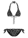 Dolce & Gabbana Black Polka Dot Bikini Set In Black