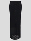 Dolce & Gabbana Mesh-stitch Pencil Skirt With Jacquard Dg Logo In Black