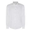 Eleventy Mens White Pointed-collar Long-sleeve Cotton Shirt