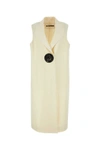 Jil Sander Button-fastening Tailored Crepe Vest In White