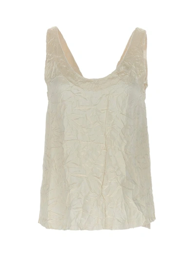 Lanvin Splitted Tank Top Tops White In Blanco