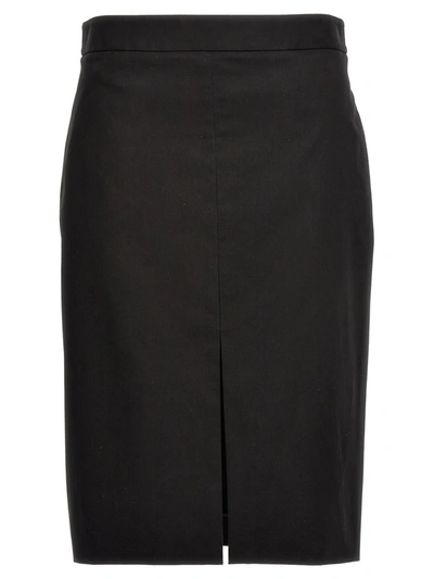 The Row Benson Cotton-blend Twill Skirt In Black