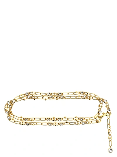 Alessandra Rich Chain And Crystal Belt In Gold