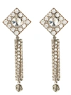 Alessandra Rich Crystal Square Dangle Earrings In Gold