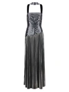 Retroféte Faye Metallic Halterneck Gown
