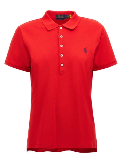Polo Ralph Lauren Julie Logo-embroidered Polo Shirt In Red