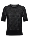 Dolce & Gabbana Logo Lace-stitched Jacquard Sweater In Black