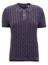 Polo Ralph Lauren Purple Polo Pony Short Sleeve Shirt In Cotton Woman